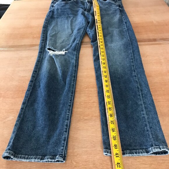 True Religion Geno Relaxed Slim Jeans Men 36x33 Blue Mid Rise Distressed Stretch - Picture 5 of 13